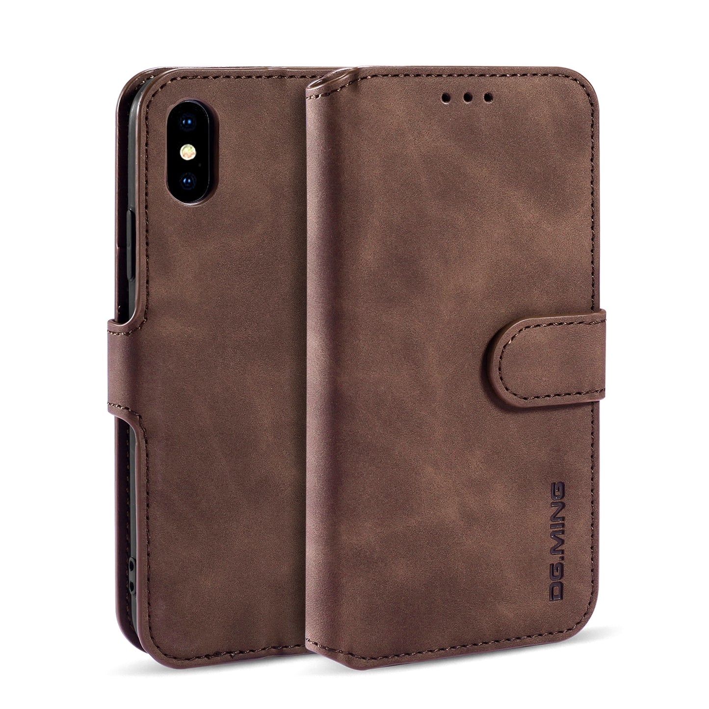 Retro Leather Edge iPhone Xs Max Case with Hand Strap