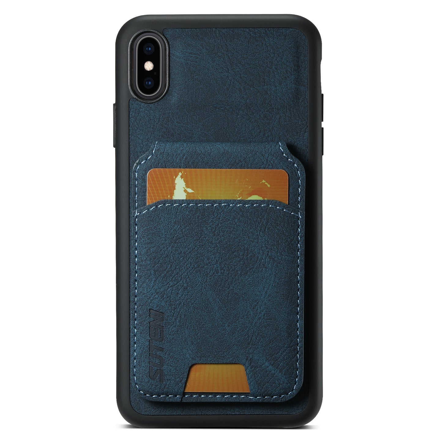 Litchi Leather Card Bag iPhone X Xs Case Magnetic