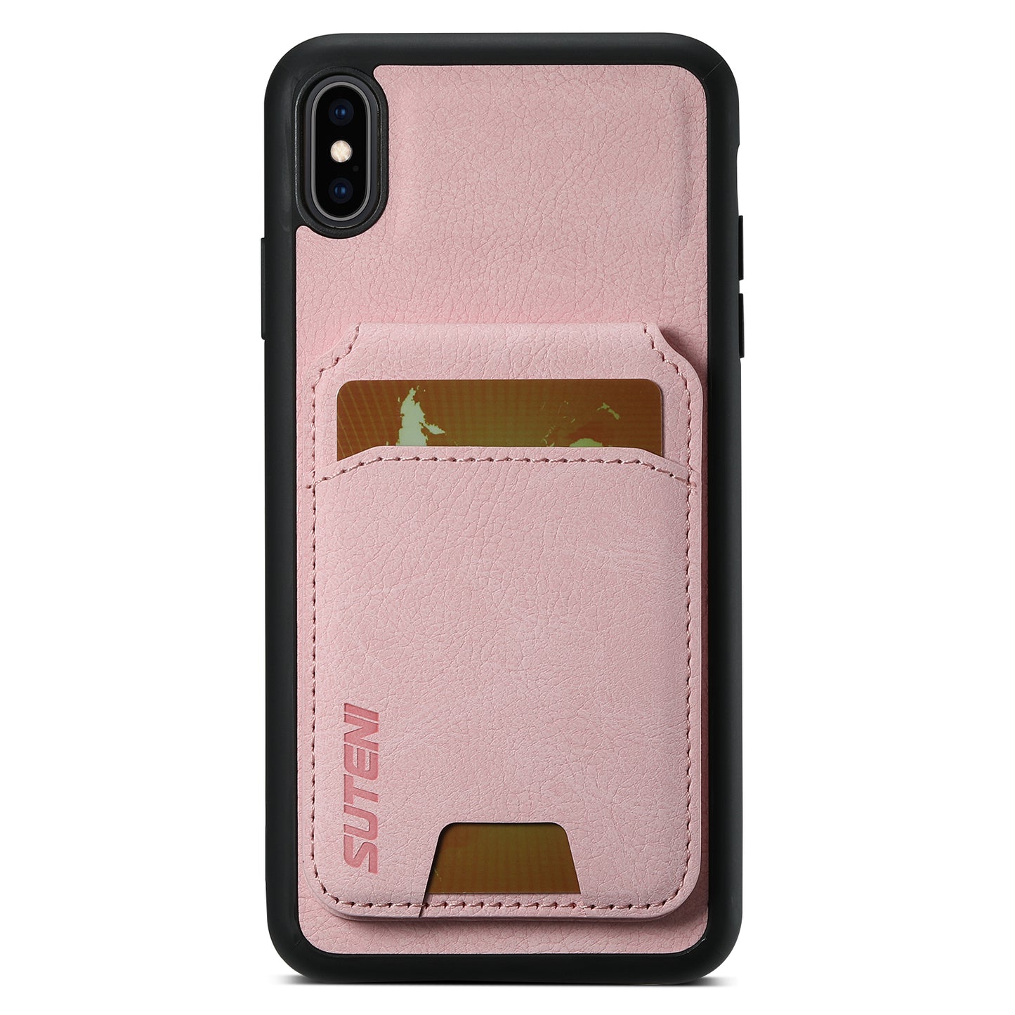 Litchi Leather Card Bag iPhone X Xs Case Magnetic