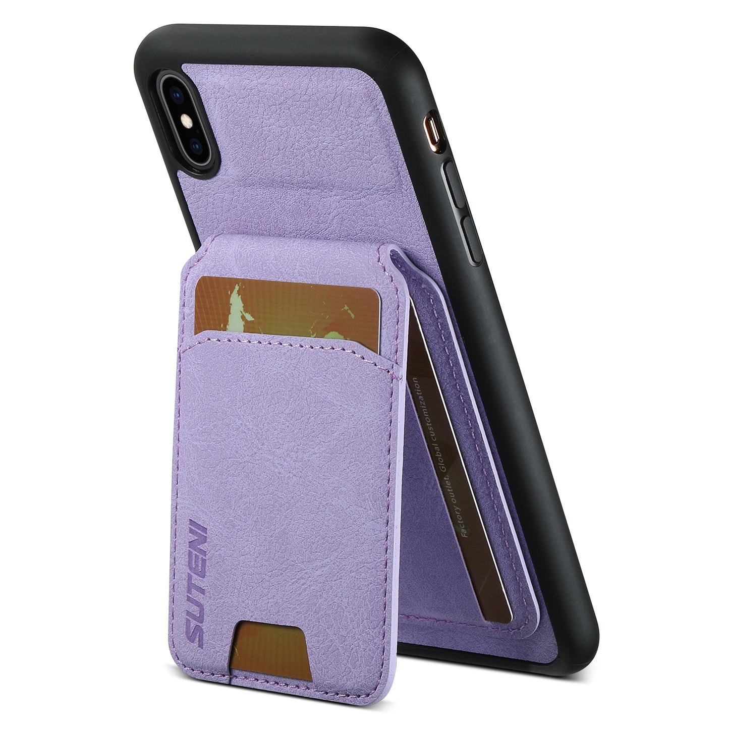 Litchi Leather Card Bag iPhone Xs Max Case Magnetic