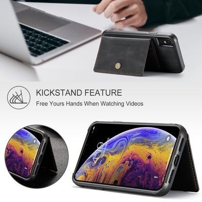 Magnetic Detachable Card Holder iPhone X Case Leather Flip