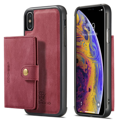 Magnetic Detachable Card Holder iPhone X Case Leather Flip