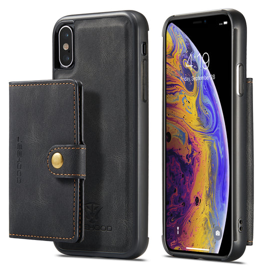 Magnetic Detachable Card Holder iPhone X Case Leather Flip