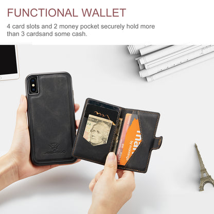 Magnetic Detachable Card Holder iPhone X Case Leather Flip