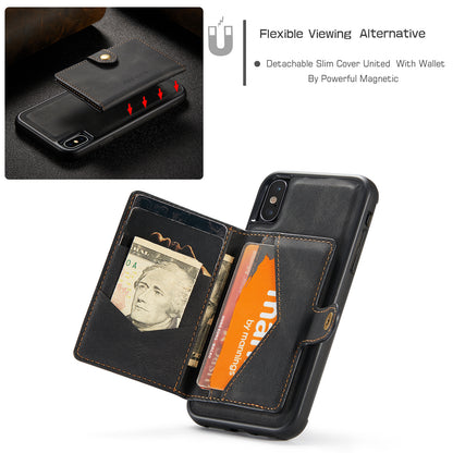 Magnetic Detachable Card Holder iPhone X Case Leather Flip