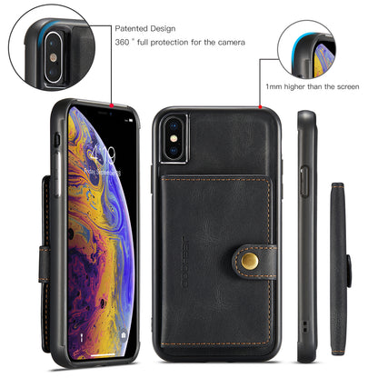 Magnetic Detachable Card Holder iPhone X Case Leather Flip