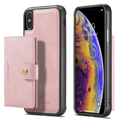 Magnetic Detachable Card Holder iPhone X Case Leather Flip