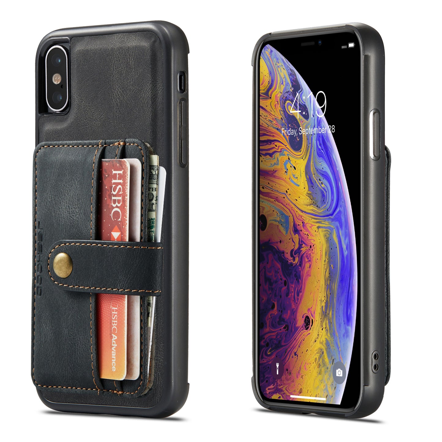 Powerful Magnetic Card Holder iPhone X Case Detachable