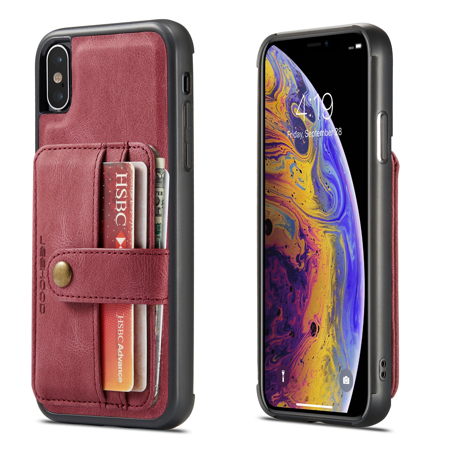 Powerful Magnetic Card Holder iPhone X Case Detachable