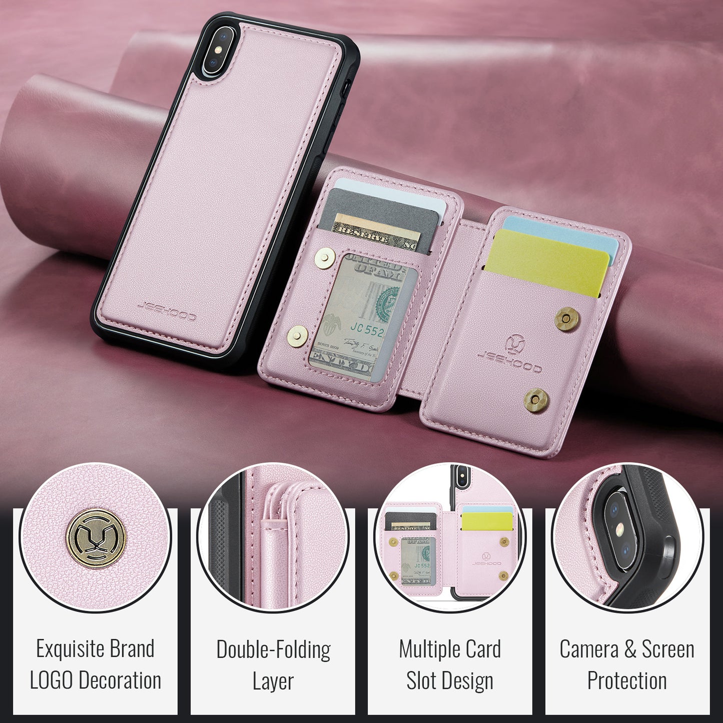 Magnetic Card Holder iPhone Xs Max Case Detachable RFID Blocking