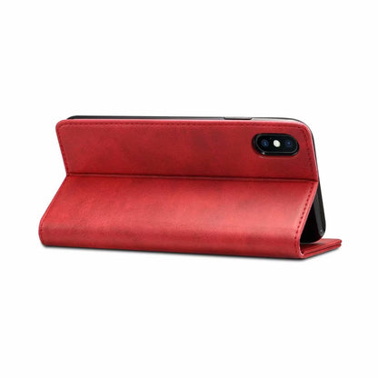 Calfskin Simple Wallet iPhone Xs Max Case RFID Magnetic