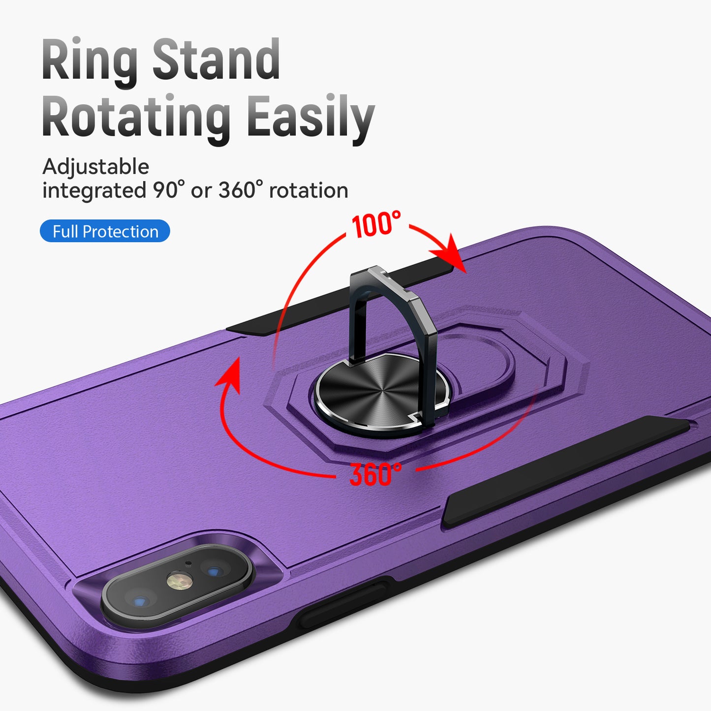 Pioneer iPhone Xs Max Case Rotating Ring Stand