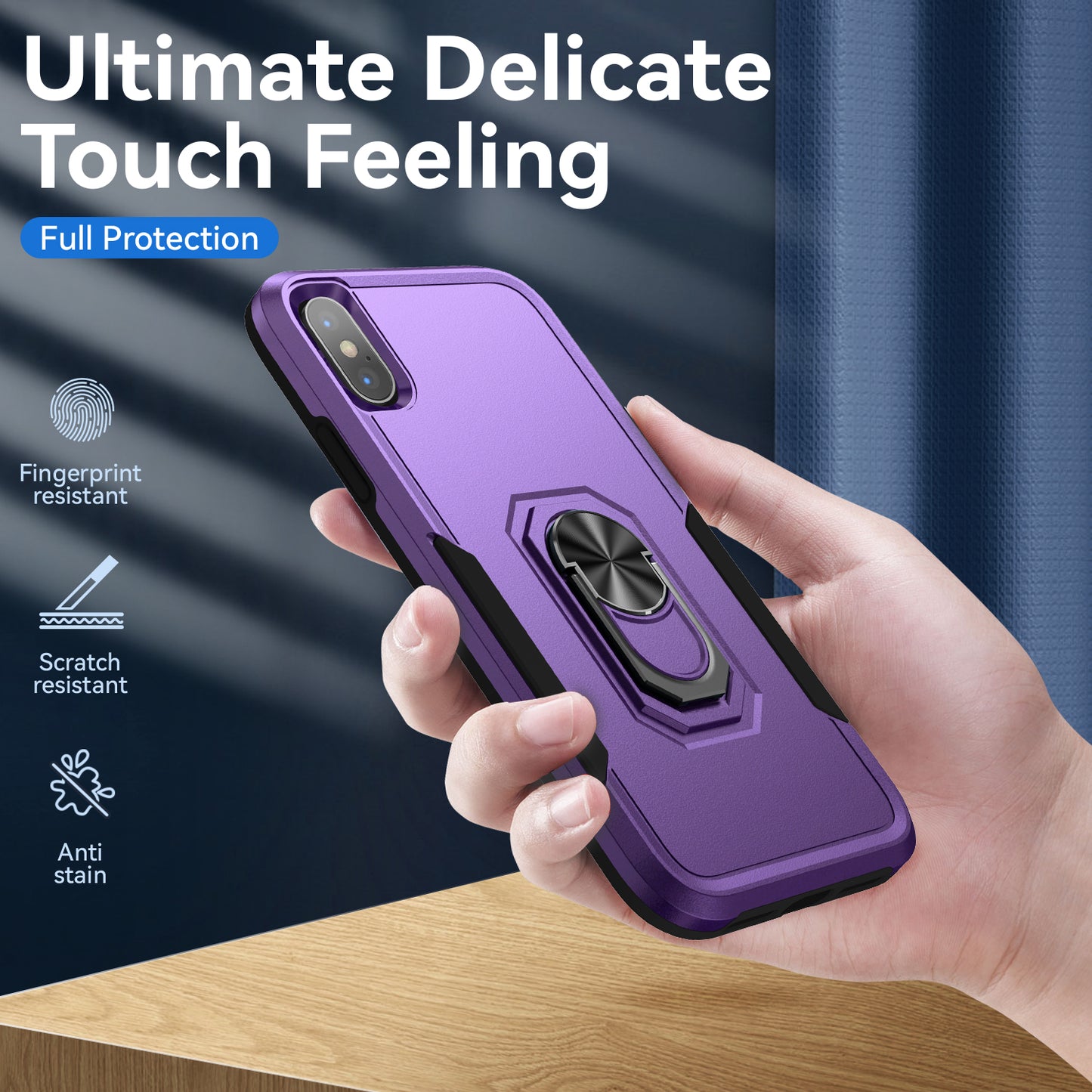 Pioneer iPhone Xs Max Case Rotating Ring Stand