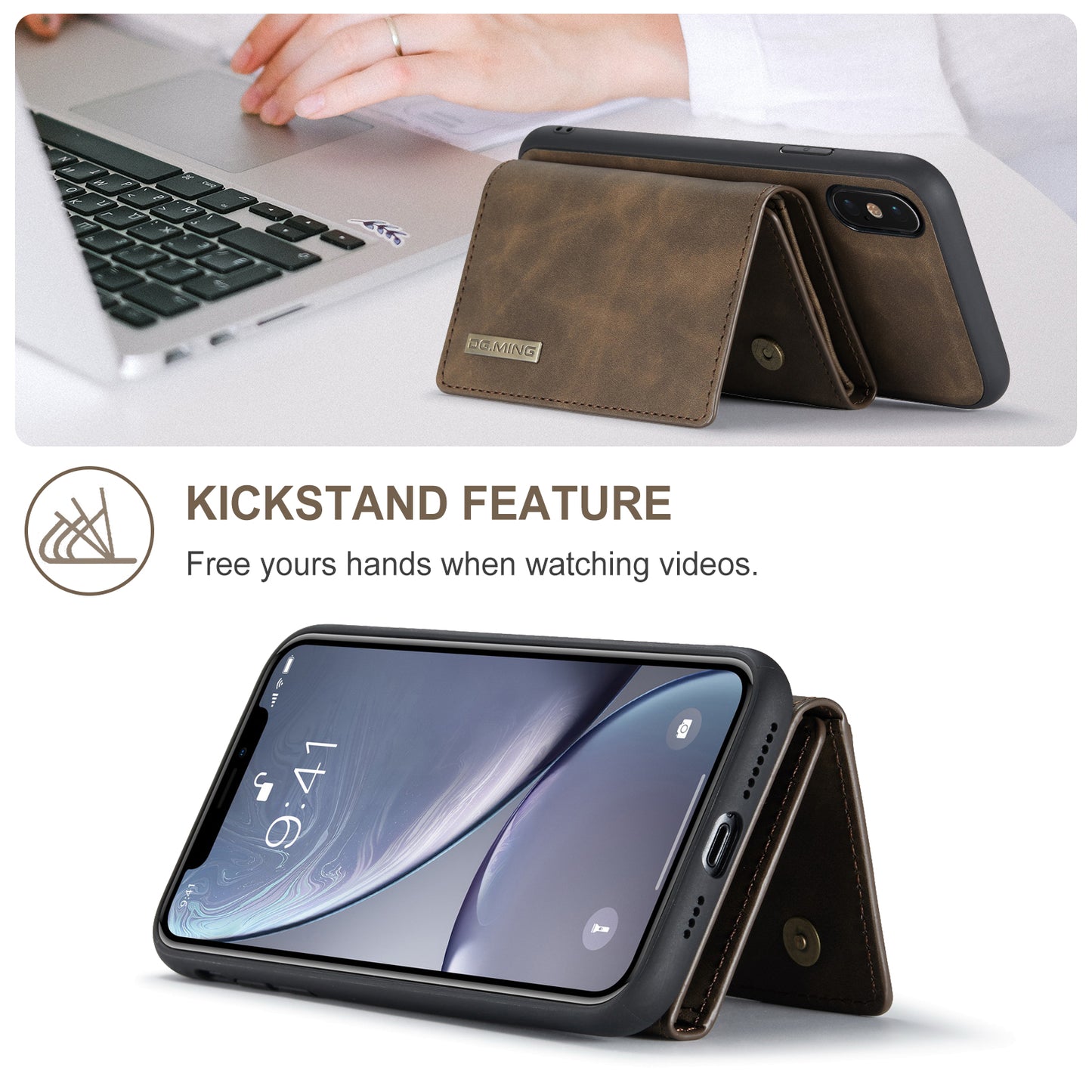 Retro Detachable Fold Wallet iPhone Xs Max Case Magnetic Clip