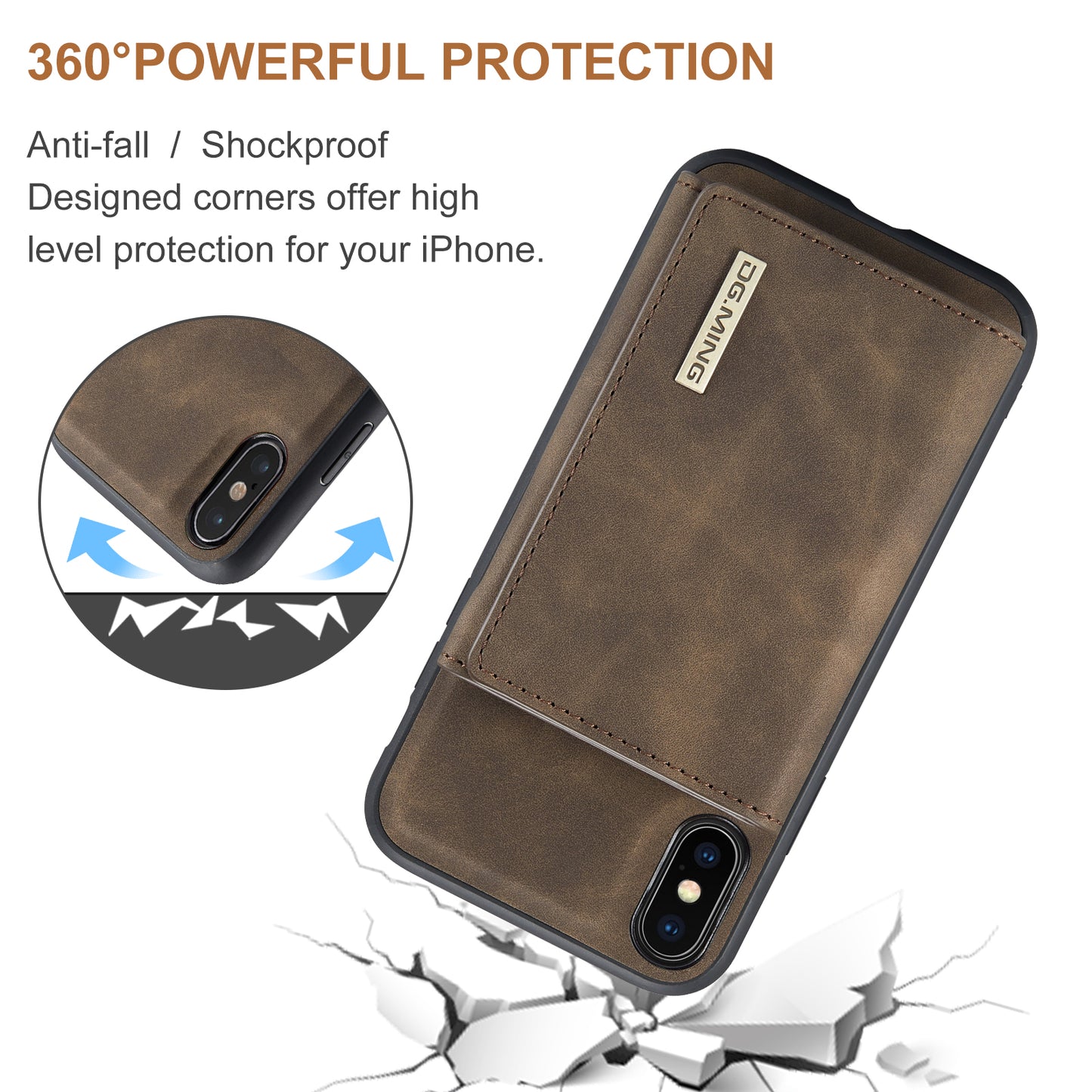 Retro Detachable Fold Wallet iPhone Xs Max Case Magnetic Clip