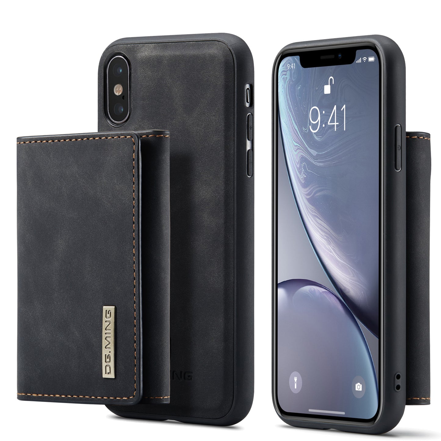 Retro Detachable Fold Wallet iPhone Xs Max Case Magnetic Clip