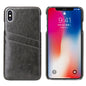 Oil Waxed Leather Card Holder iPhone Xs Max Case Back