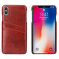 Oil Waxed Leather Card Holder iPhone Xs Max Case Back