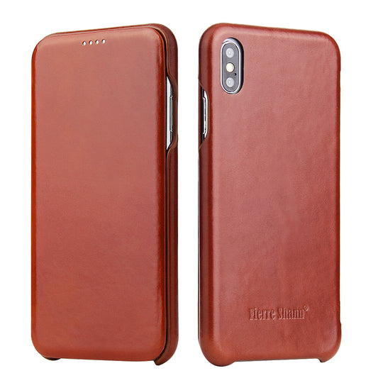 Fixate Real Crow Leather iPhone Xs Max Case Flip