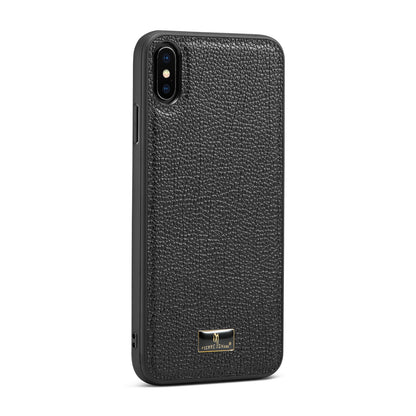 Men's Ironware Symbol Leather iPhone Xs Max Case Back