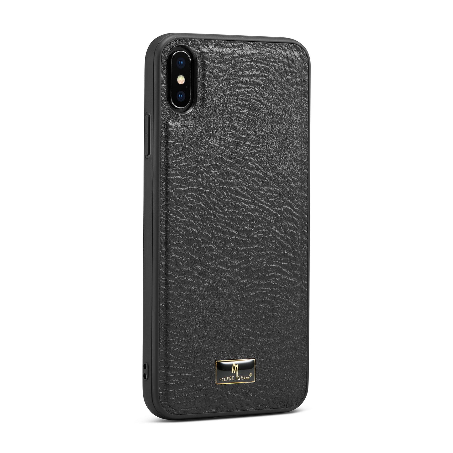 Men's Ironware Symbol Leather iPhone Xs Max Case Back