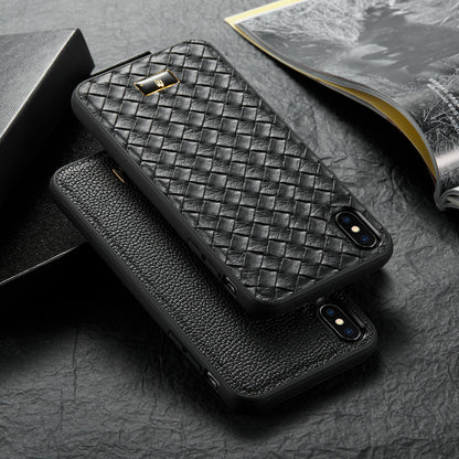 Men's Ironware Symbol Leather iPhone Xs Max Case Back