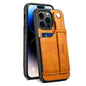 Vertical Card Holder iPhone 15 Pro Max Leather Case with Wristband