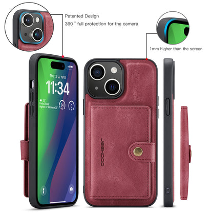 Magnetic Detachable Card Holder iPhone 16 Case Leather Flip