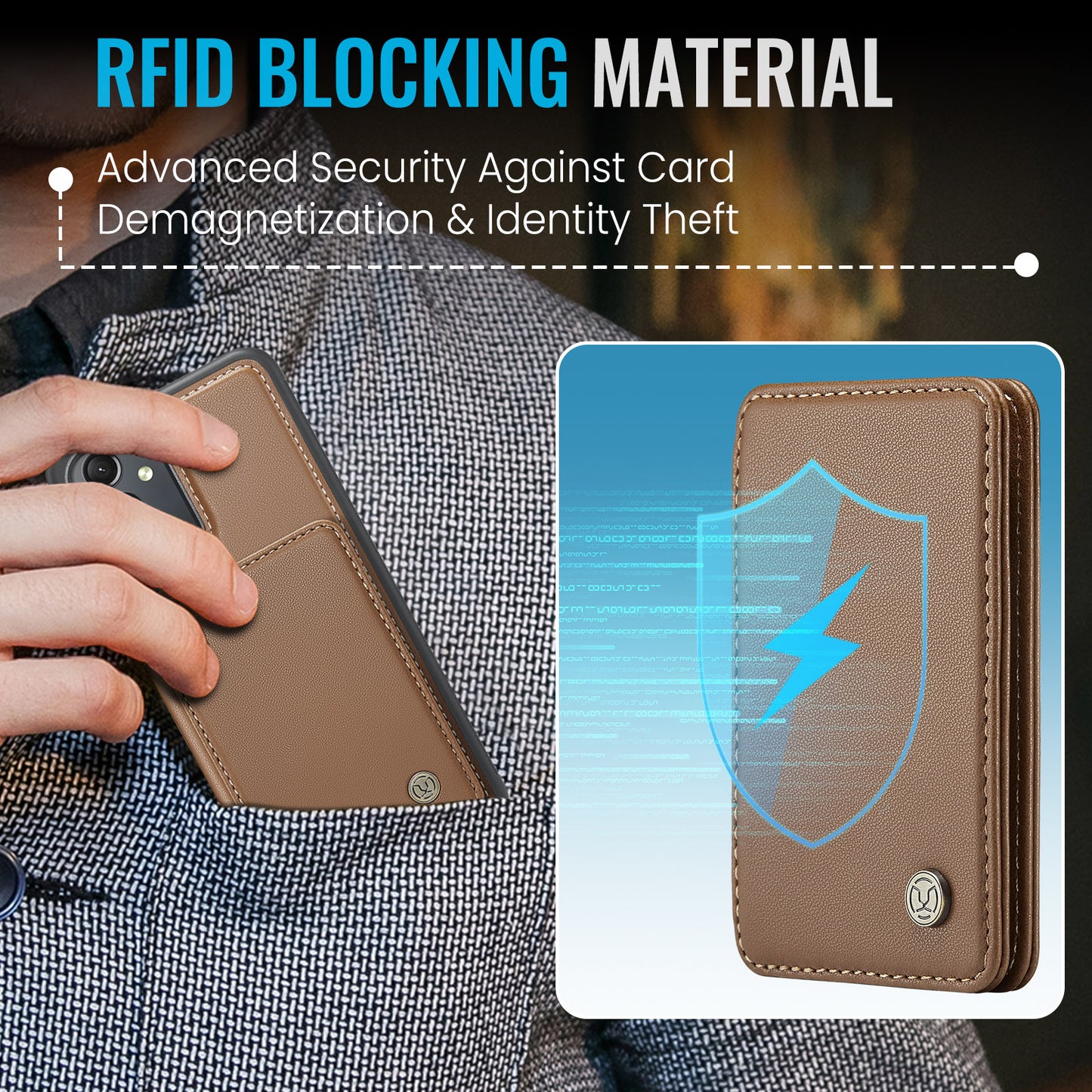 Magnetic Card Holder Galaxy A24 Case Detachable RFID Blocking