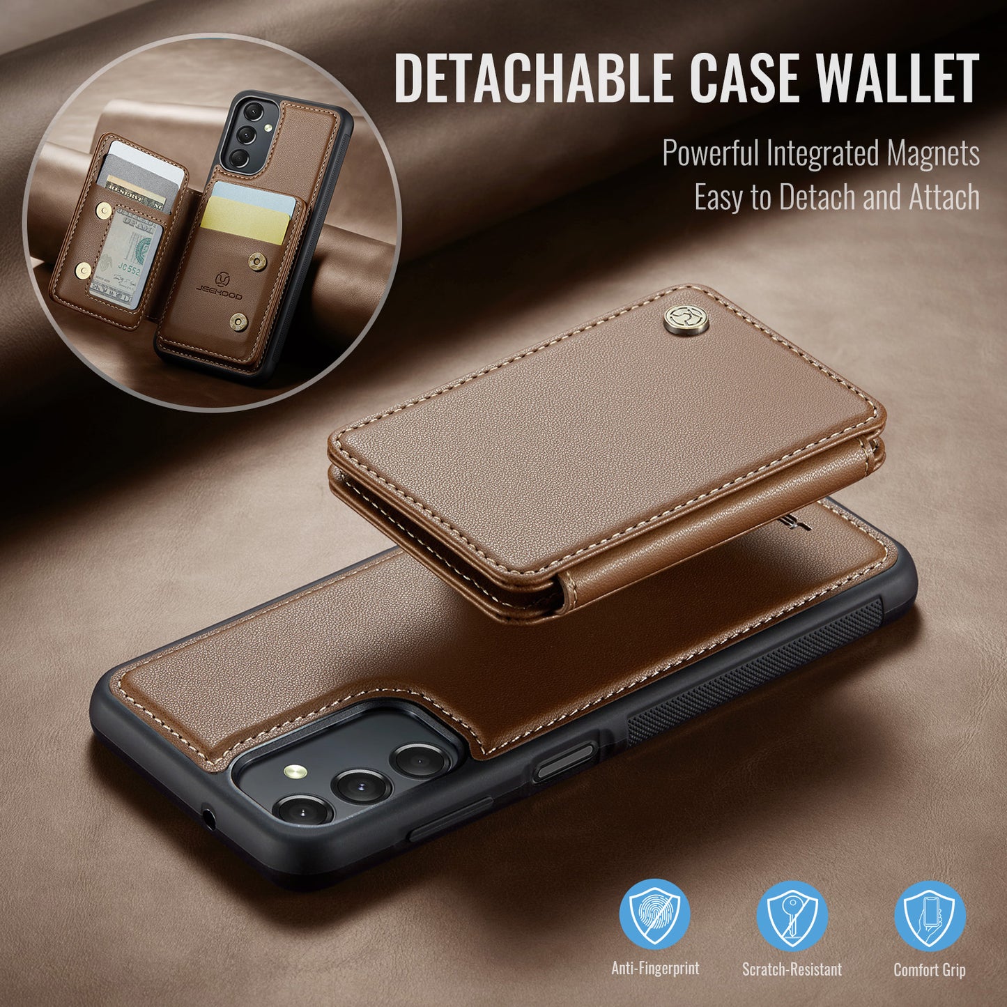 Magnetic Card Holder Galaxy A24 Case Detachable RFID Blocking