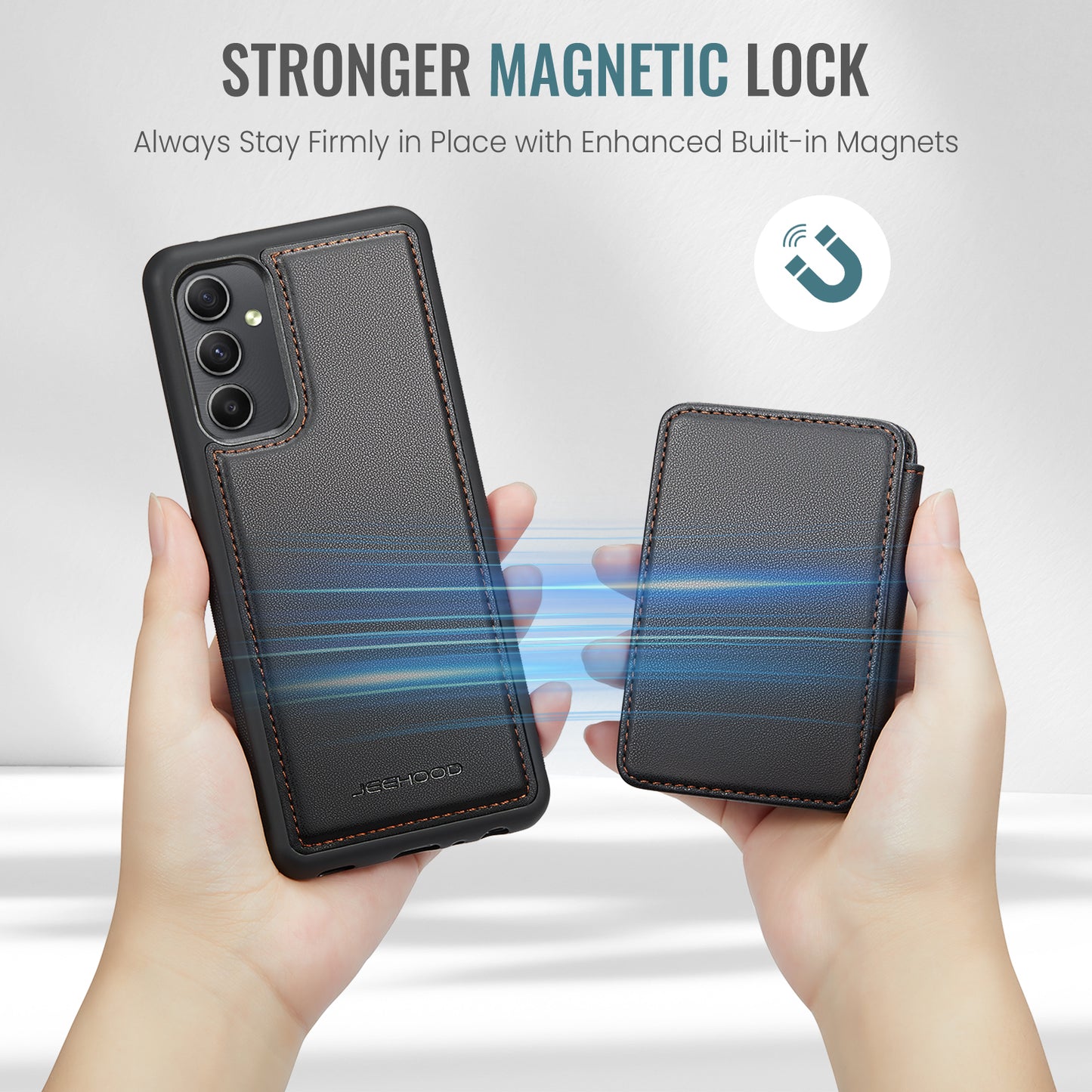 Magnetic Card Holder Galaxy A34 Case Detachable RFID Blocking