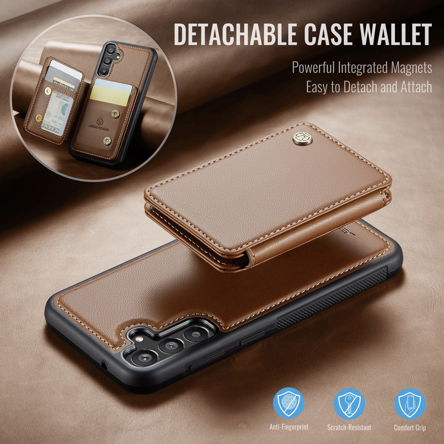 Magnetic Card Holder Galaxy A35 Case Detachable RFID Blocking