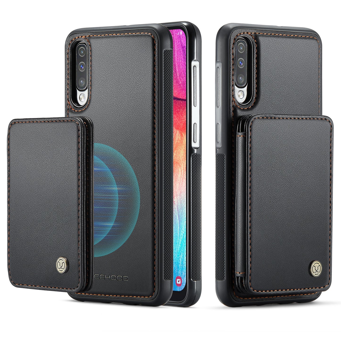 Magnetic Card Holder Galaxy A50s Case Detachable RFID Blocking