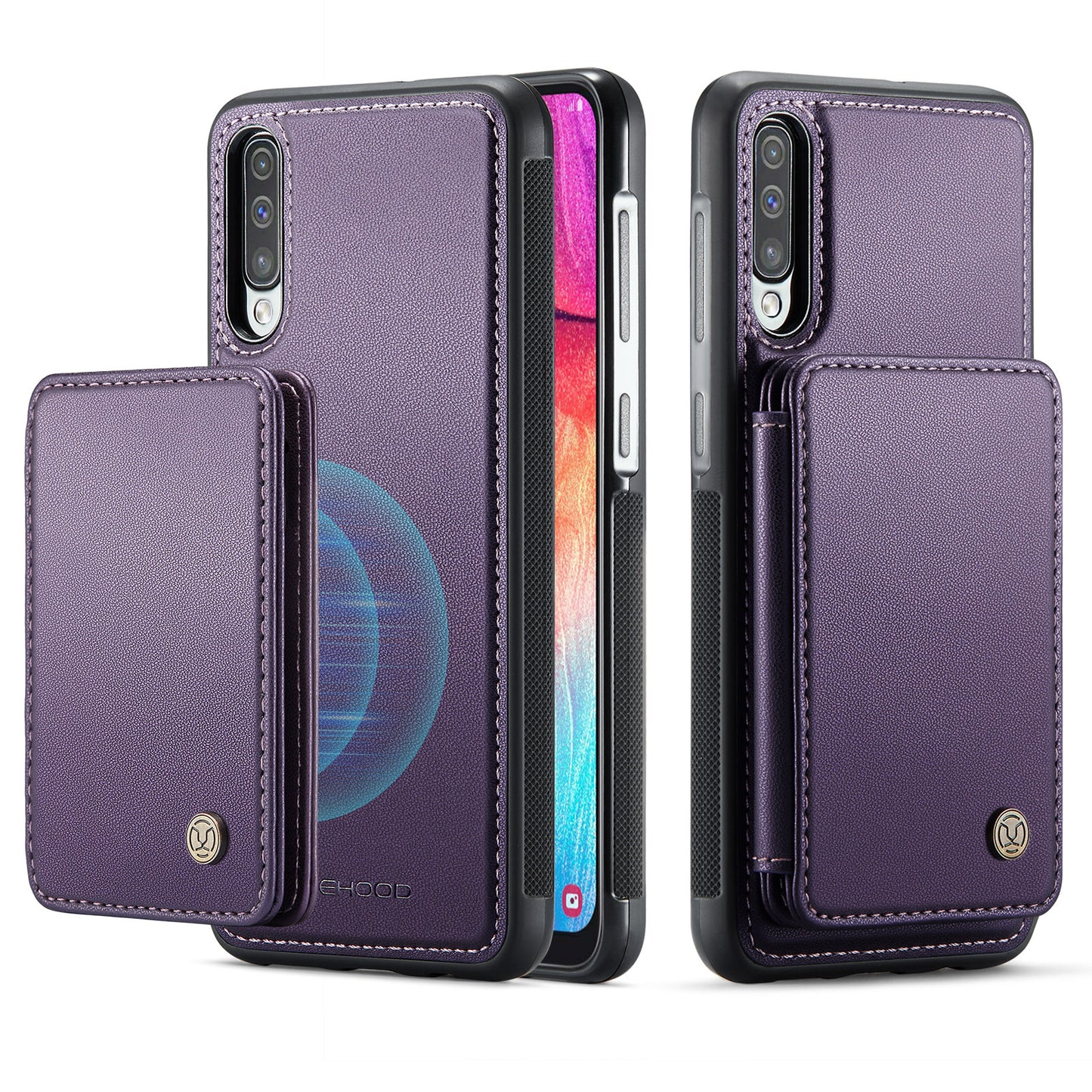 Magnetic Card Holder Galaxy A50s Case Detachable RFID Blocking