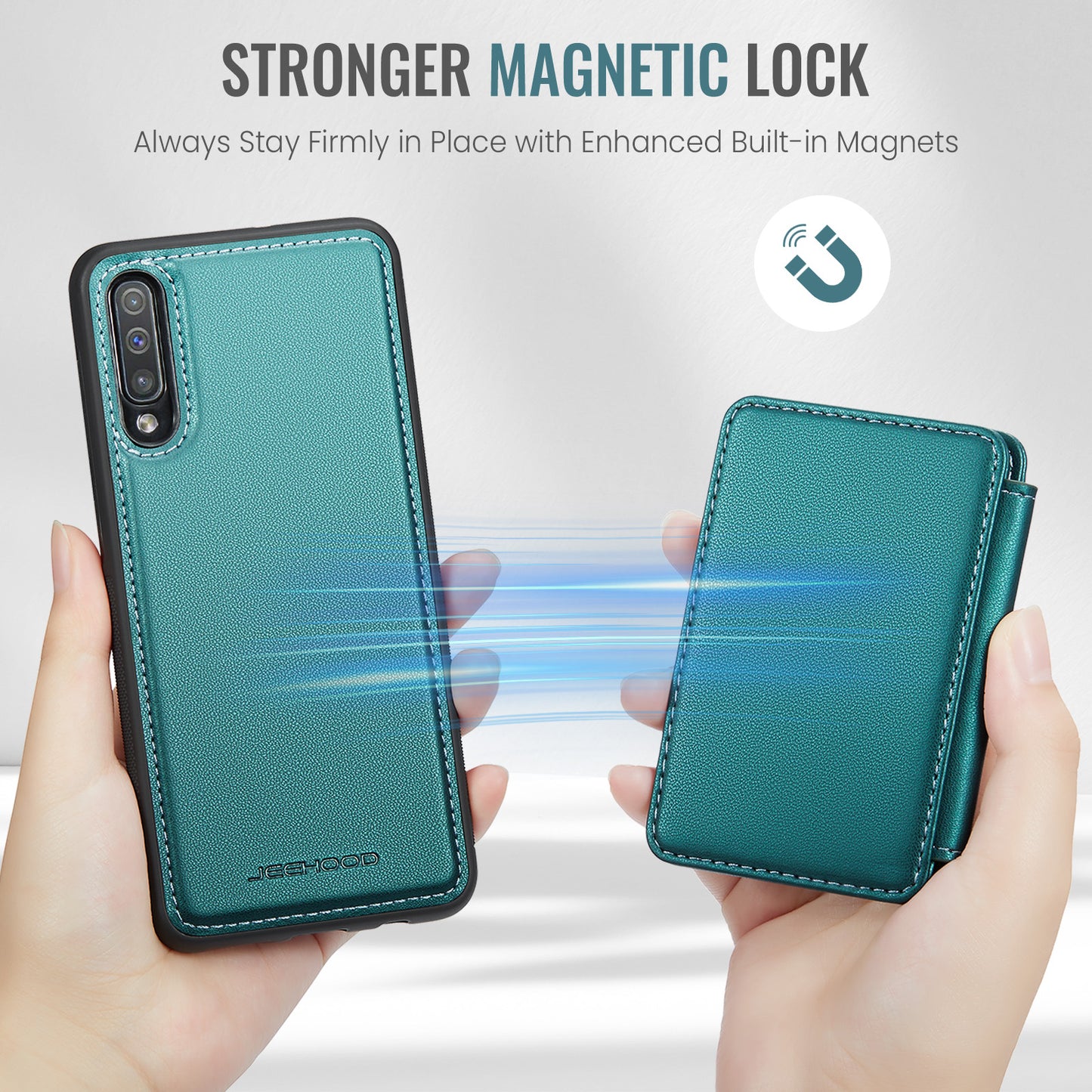 Magnetic Card Holder Galaxy A50s Case Detachable RFID Blocking