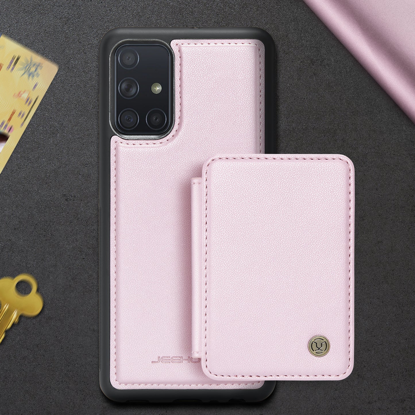 Magnetic Card Holder Galaxy A51 Case Detachable RFID Blocking