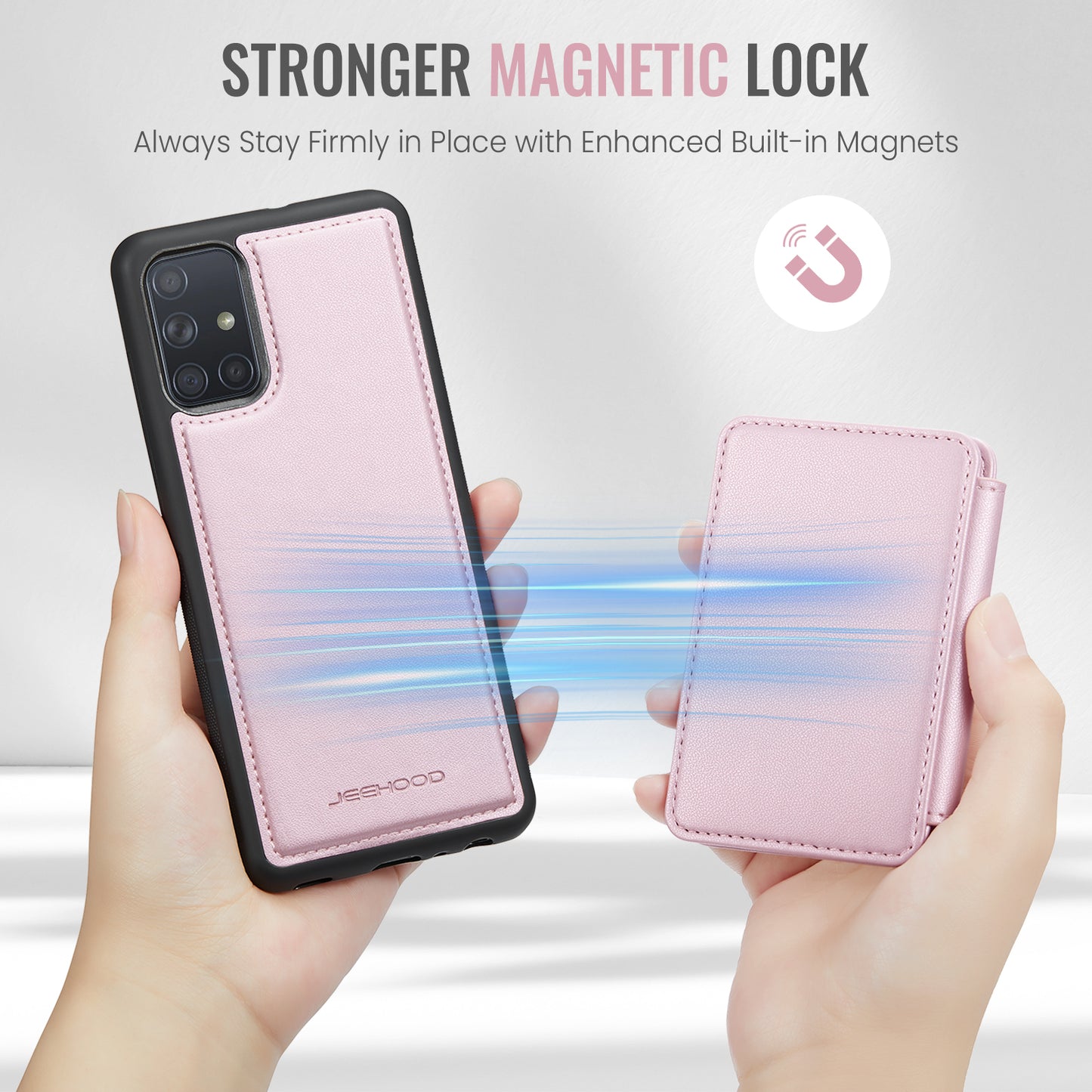 Magnetic Card Holder Galaxy A51 Case Detachable RFID Blocking