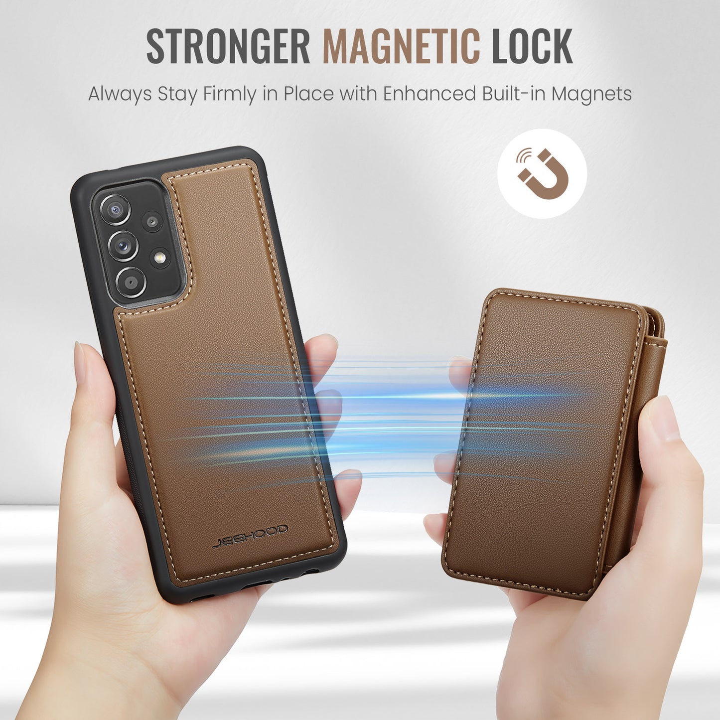 Magnetic Card Holder Galaxy A52 Case Detachable RFID Blocking