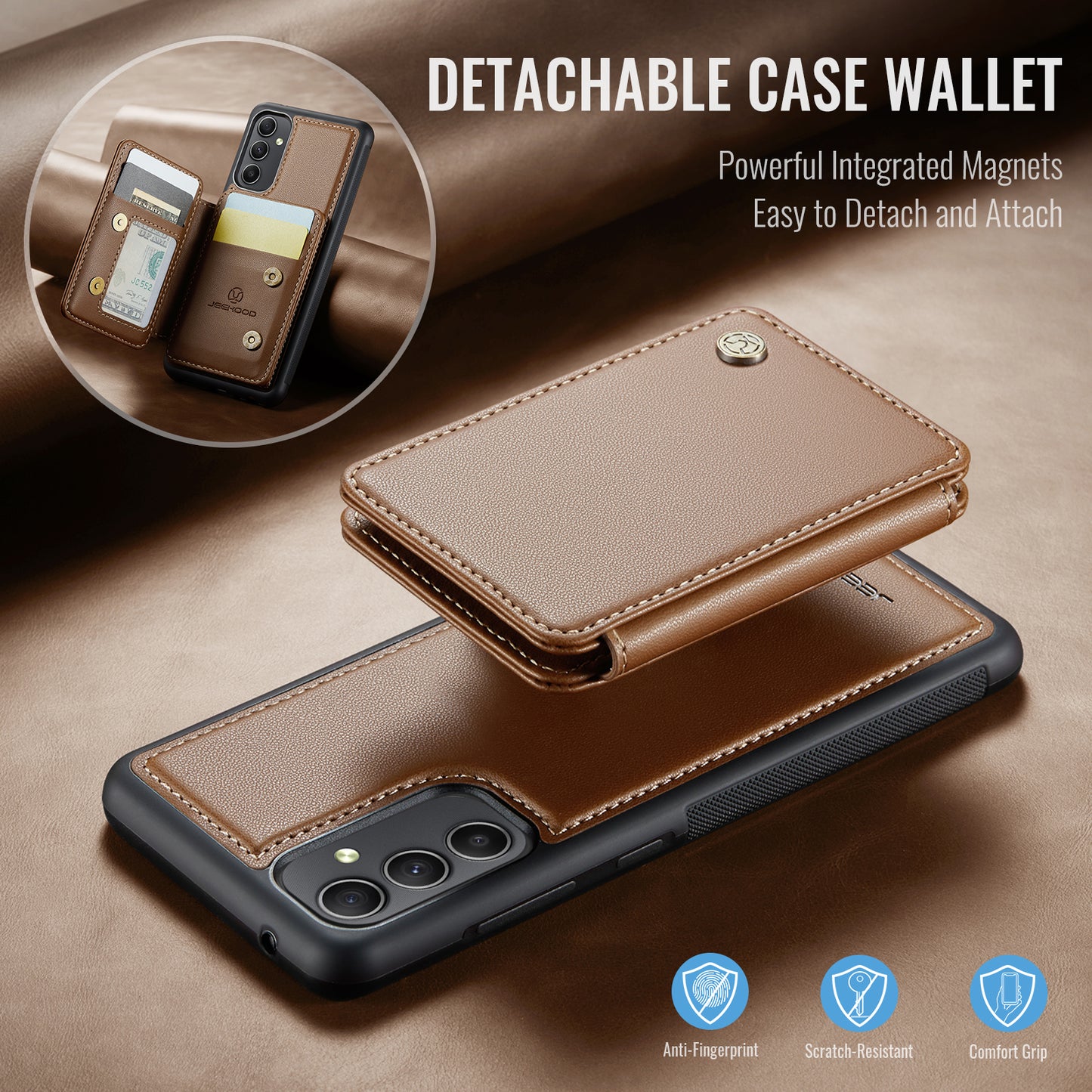 Magnetic Card Holder Galaxy A54 Case Detachable RFID Blocking