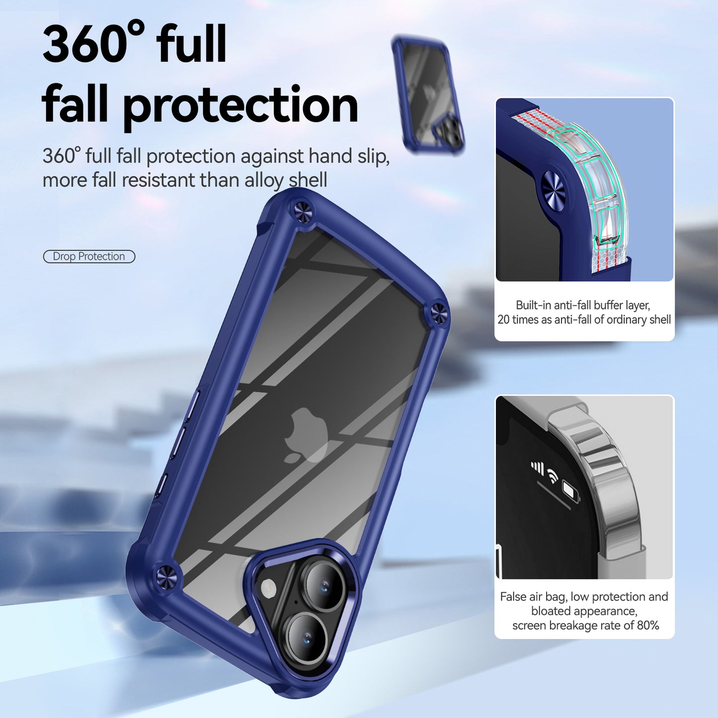 Goldwing Camera Protection Clear iPhone 16 Case