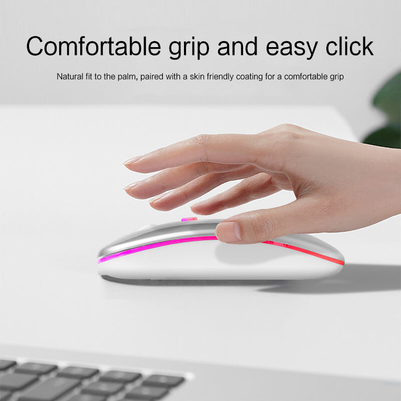 Silent Backlit Wireless Mouse Rechargeable Bluetooths Dual Office