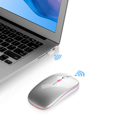 Silent Backlit Wireless Mouse Rechargeable Bluetooths Dual Office