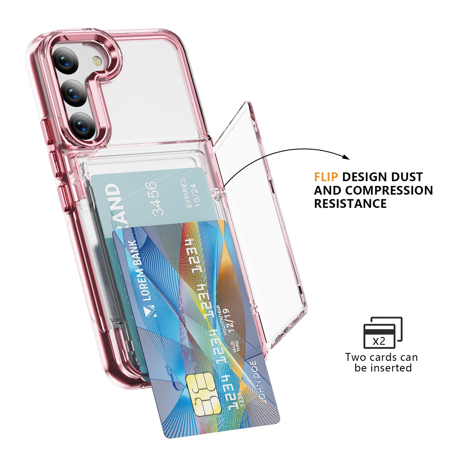 Transparent Card Holder Galaxy S22+ Case Flip Back