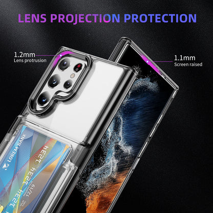 Transparent Card Holder Galaxy S22 Ultra Case Flip Back