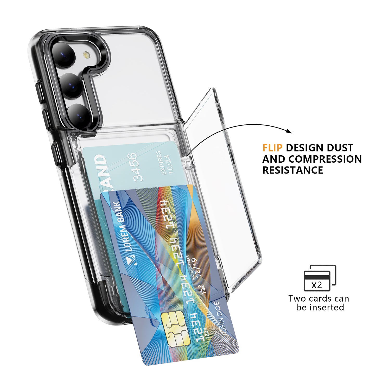 Transparent Card Holder Galaxy S23+ Case Flip Back