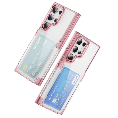 Transparent Card Holder Galaxy S23 Ultra Case Flip Back