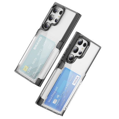 Transparent Card Holder Galaxy S23 Ultra Case Flip Back