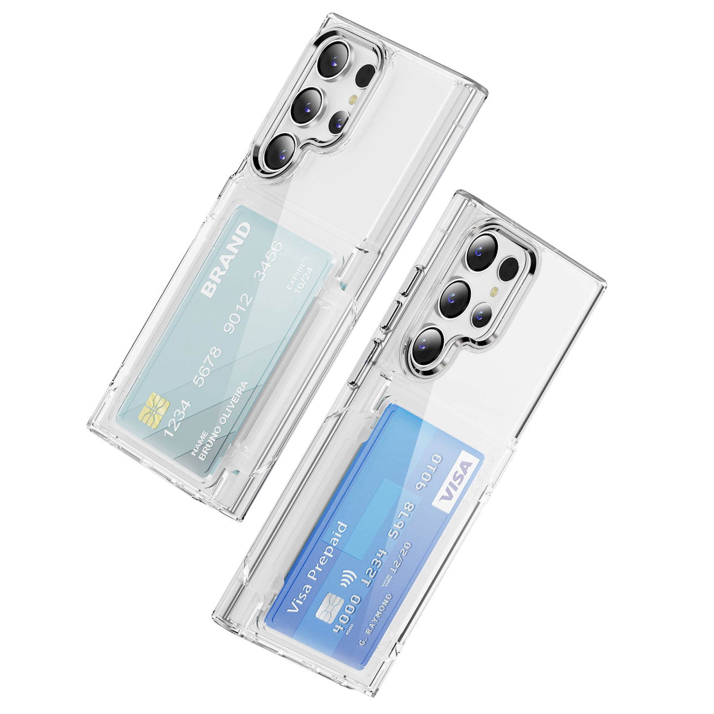 Transparent Card Holder Galaxy S23 Ultra Case Flip Back