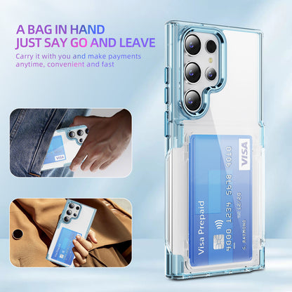 Transparent Card Holder Galaxy S23 Ultra Case Flip Back