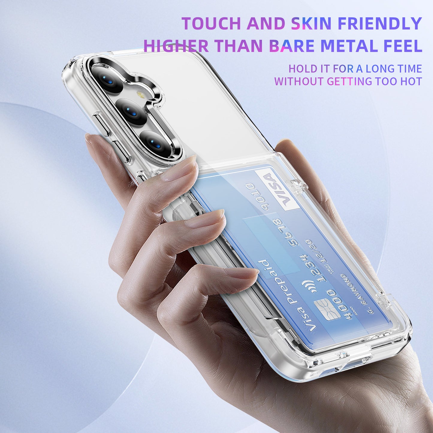 Transparent Card Holder Galaxy S24+ Case Flip Back